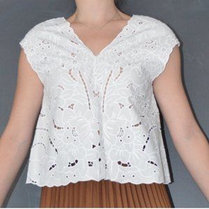 Aritzia Flower Cutout Blouse